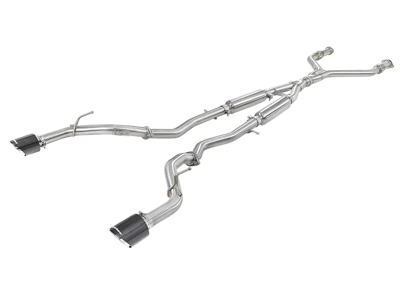 Afe Power Takeda 2.5In 304 Ss Cb Exhaust W/ Carbon Fiber Tips 17-19 Infiniti Q60 V6-3.0L (Tt) 1