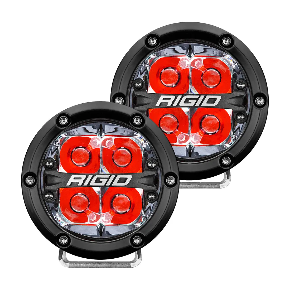 36112  -  360-Series 4 Inch Off-Road Led Light, Spot Beam, Red Backlight, Pair 1