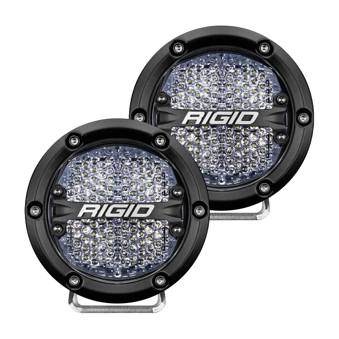 36208  -  360-Series 4 Inch Round Led Off-Road Light, Diffused Lens, White Backlight, Pair 1
