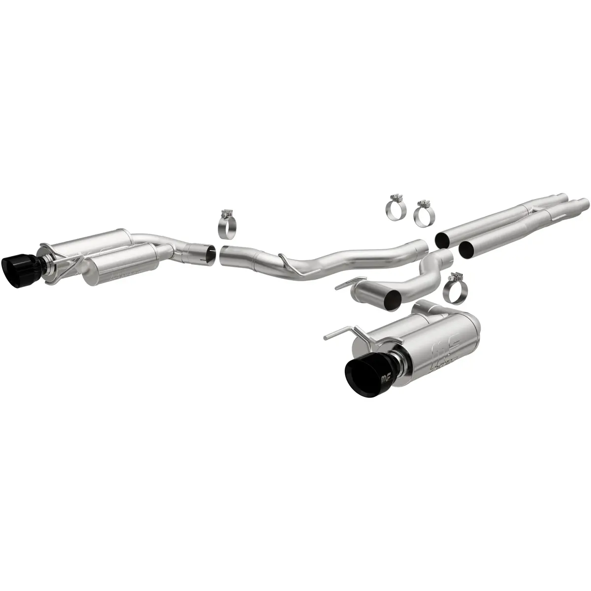 19645  -  Competition Series Black Chrome Tips Cat-Back System 1