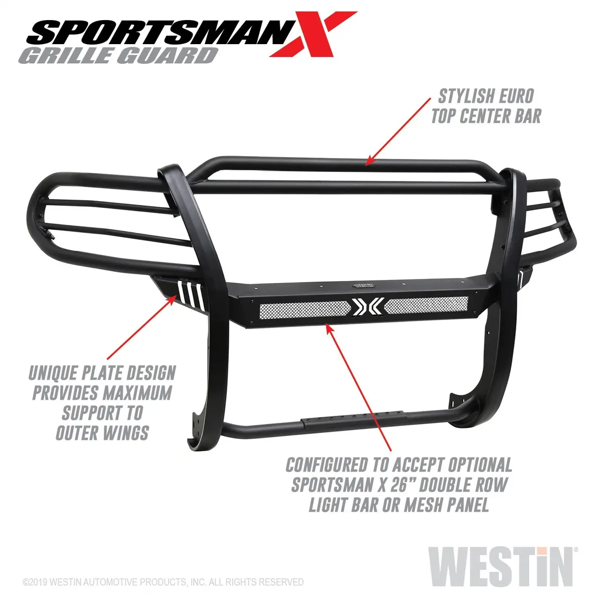 40-32075  -  Sportsman X Grille Guard; Textured Black; 1