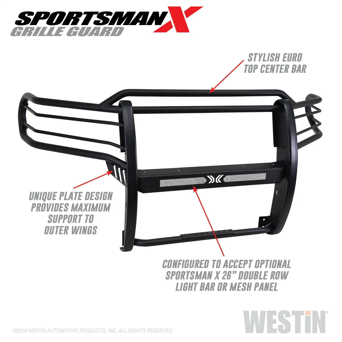 40-33705  -  Sportsman X Grille Guard; Textured Black; 1