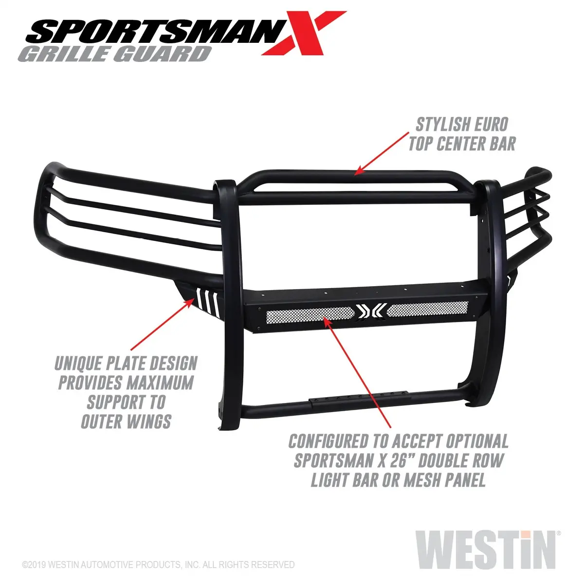 40-33825  -  Sportsman X Grille Guard; Textured Black; 1