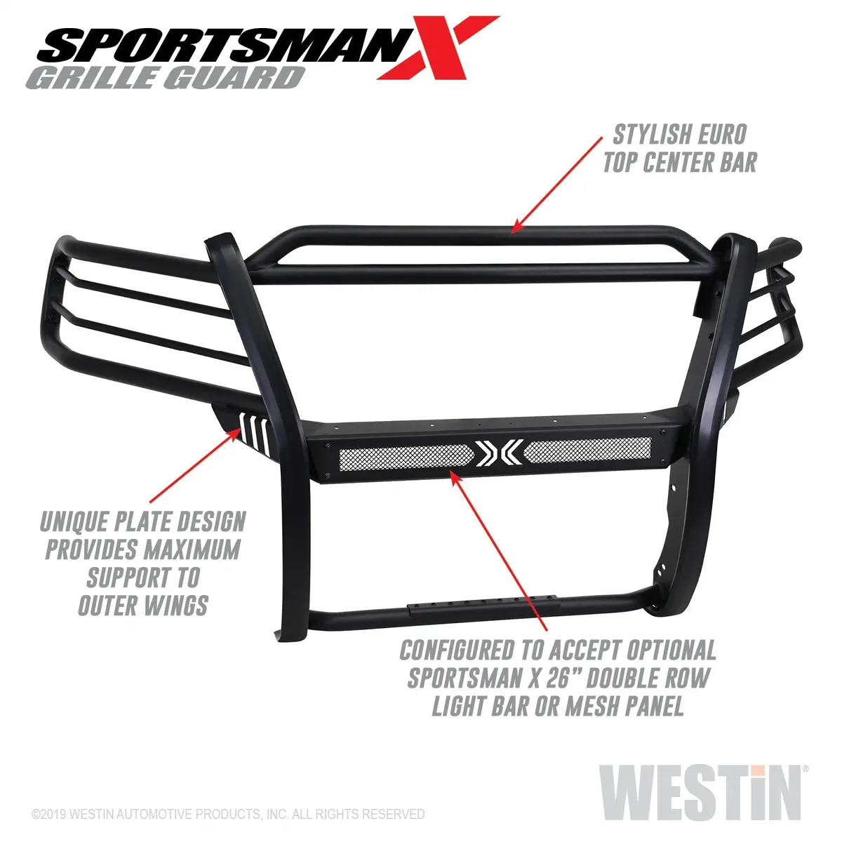 40-33845  -  Sportsman X Grille Guard; Textured Black; 1