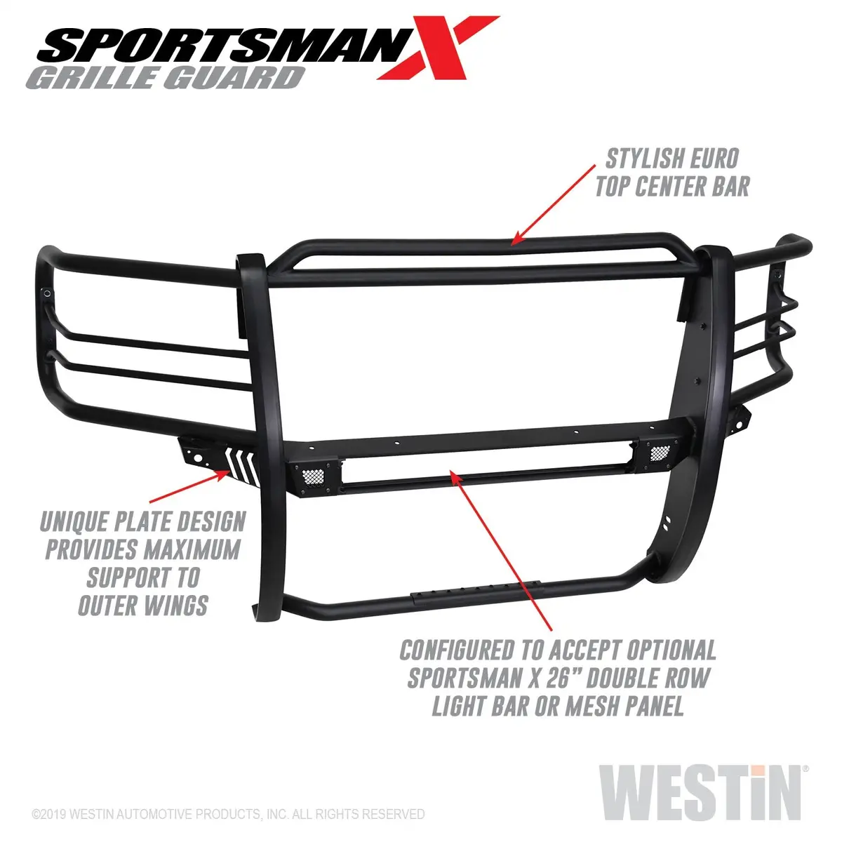40-33875  -  Sportsman X Grille Guard; Textured Black; 1
