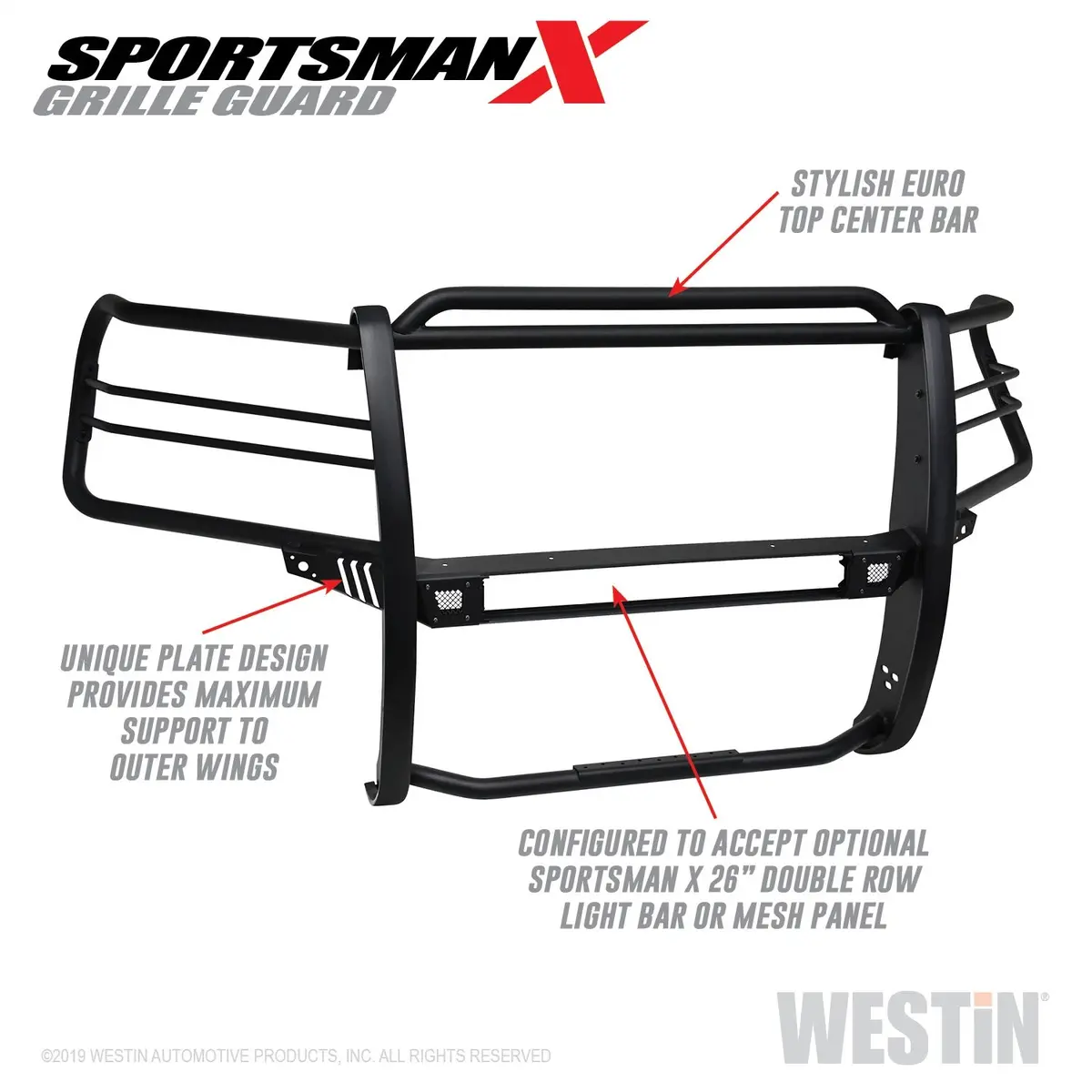 40-33955  -  Sportsman X Grille Guard; Textured Black; 1