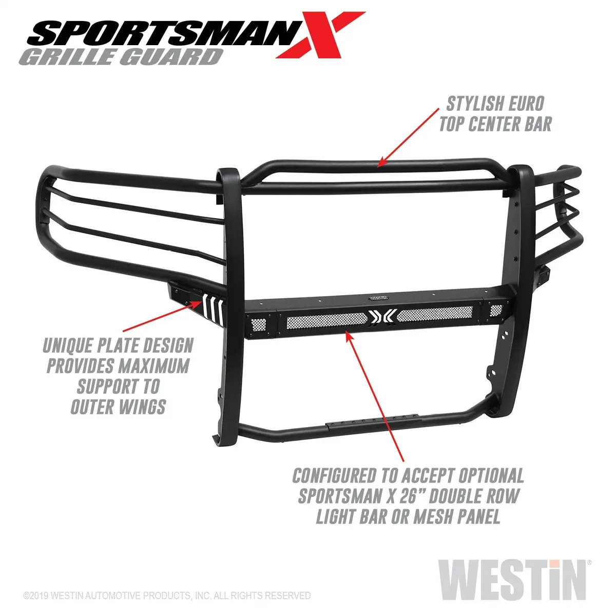 40-33975  -  Sportsman X Grille Guard; Textured Black; 1