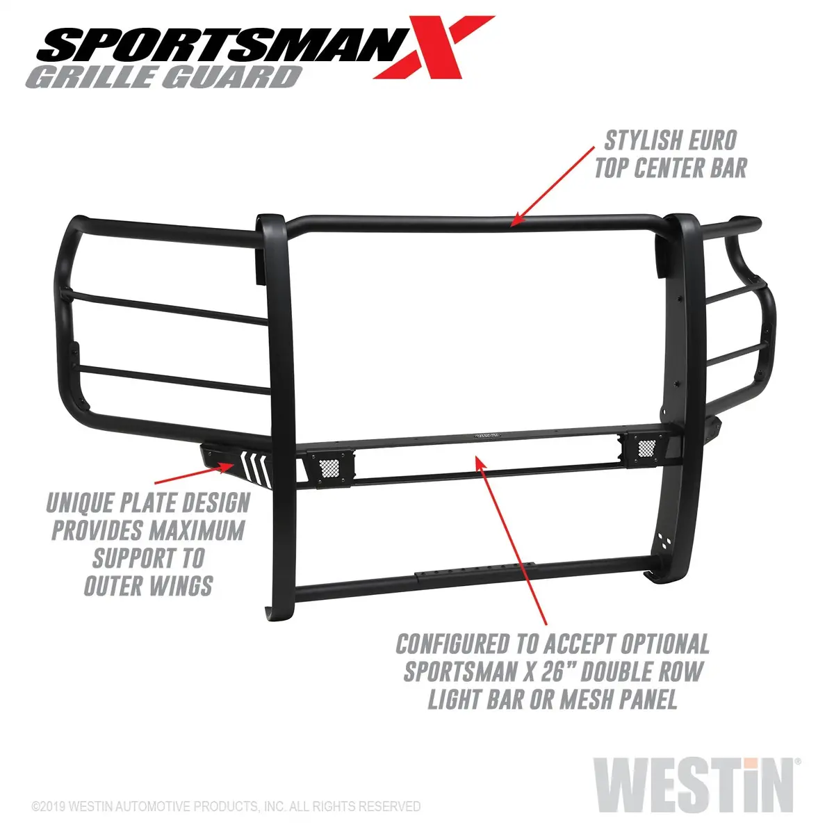 40-33995  -  Sportsman X Grille Guard; Textured Black; 1