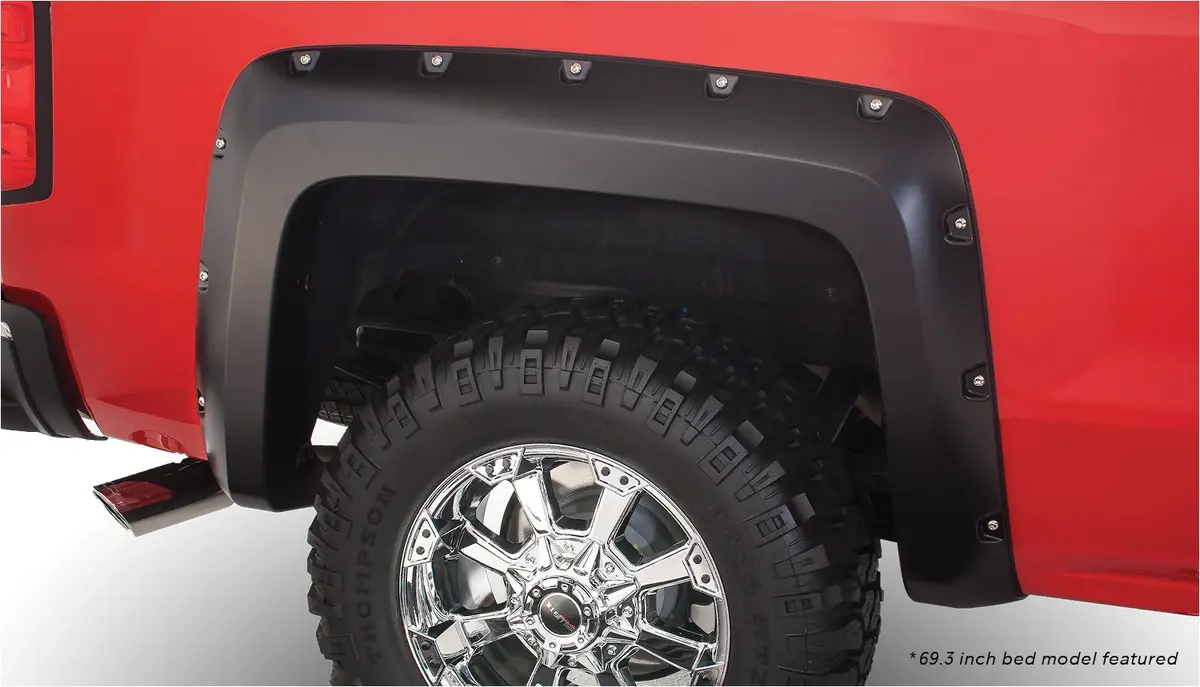40116-02  -  Pocket/Rivet Style Fender Flares Black Smooth Finish 2-Piece Rear 1