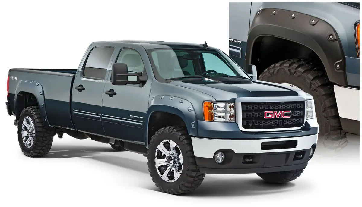 40943-02  -  Boss Pocket/Rivet Style Fender Flares Black Smooth Finish 4-Piece Set 1