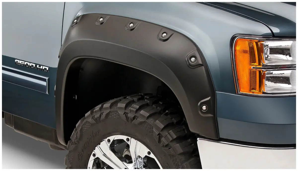 40953-02  -  Boss Pocket/Rivet Style Fender Flares Black Smooth Finish 4-Piece Set 1