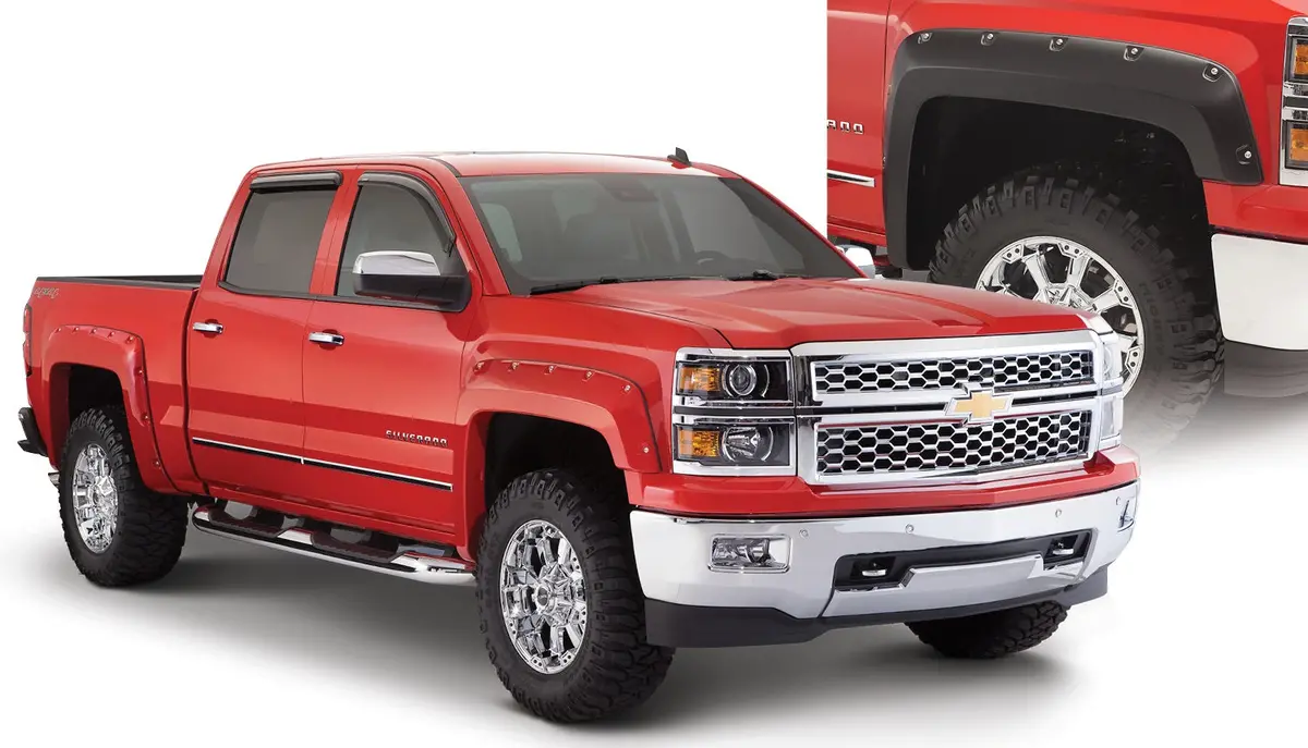 40932-02  -  Pocket/Rivet Style Fender Flares Black Smooth Finish 4-Piece Set 1