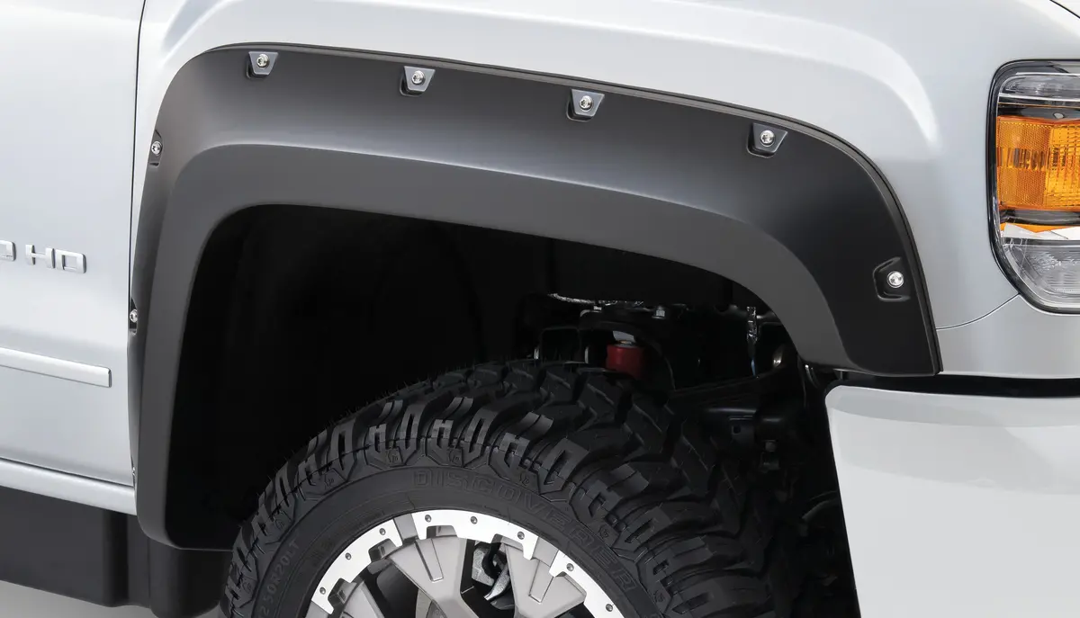 40967-02  -  Pocket/Rivet Style Fender Flares Black Smooth Finish 4-Piece Set 1