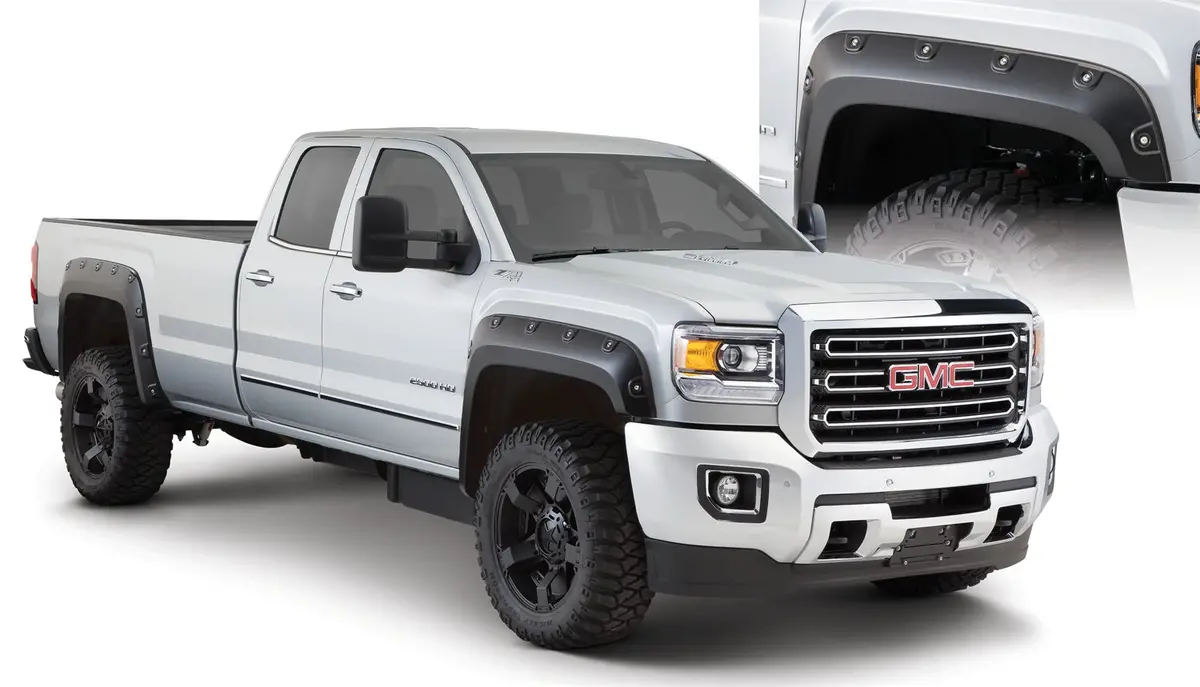 40968-02  -  Boss Pocket/Rivet Style Fender Flares Black Smooth Finish 4-Piece Set 1