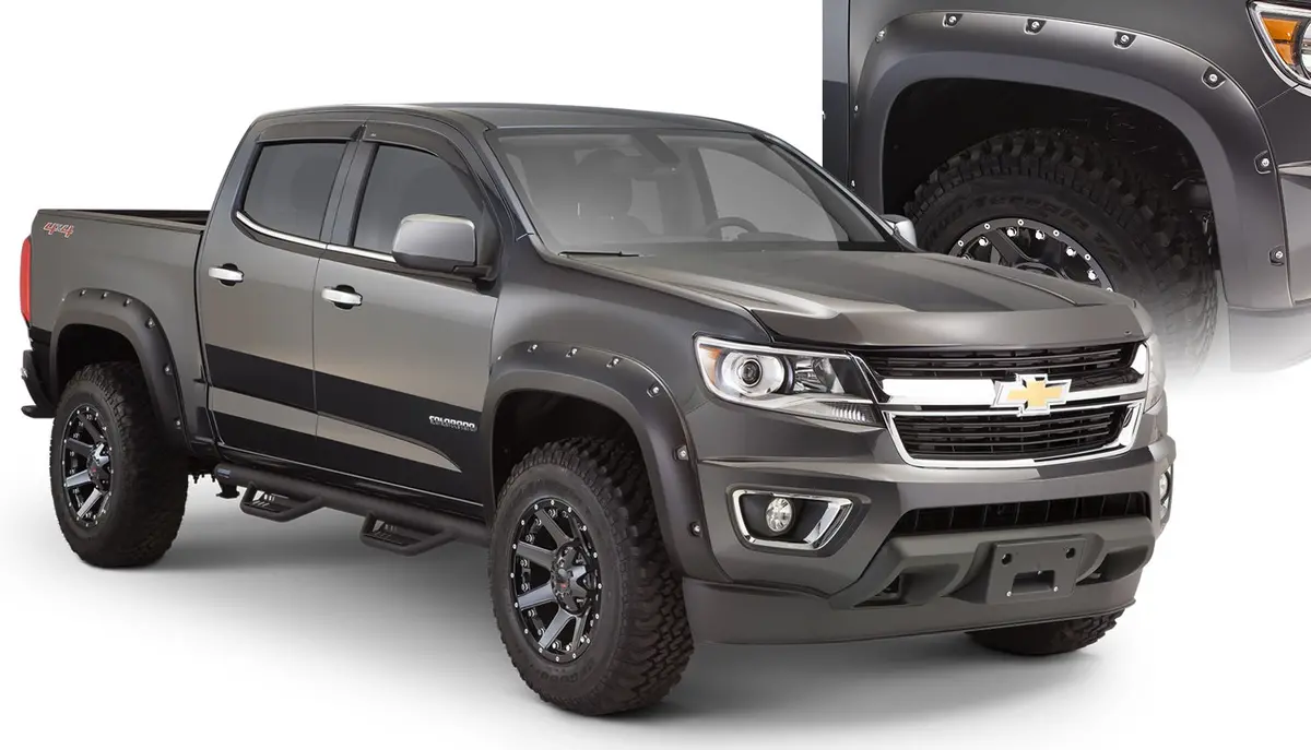 40969-02  -  Pocket/Rivet Style Fender Flares Black Smooth Finish 4-Piece Set 1