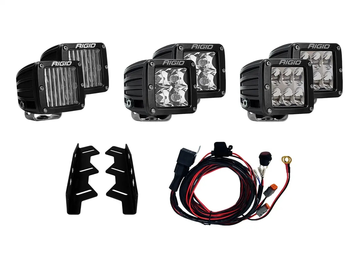 41610  -  2017-2020 Ford Raptor Fog Light Mount Kit, Includes 6 D-Series Led Lights 1