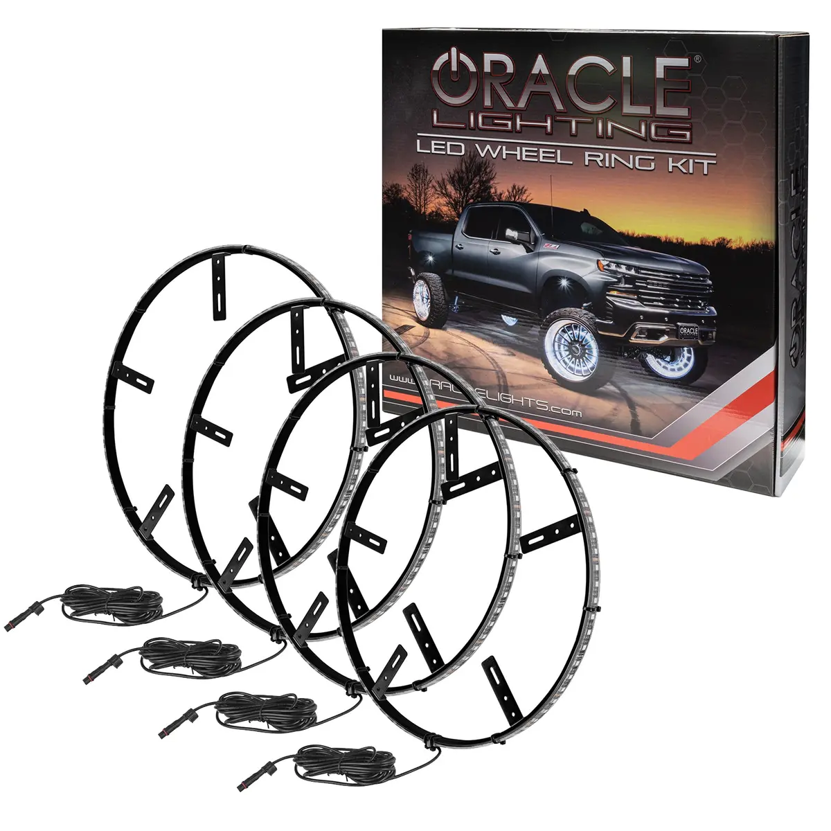 4228-003  -  Oracle Lighting Led Illuminated Wheel Rings - Double Led - Red 1