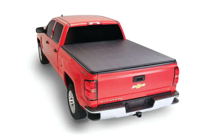 Tfx2502  -  Hard Tri-Fold Lockable W/Tailgate Lock Black Vinyl Over Hard Board W/Alum Rails 1