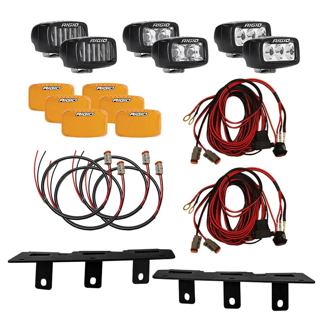 46731  -  2021+ Bronco Mod Bumper Triple Sr-M Fog Light Kit 1