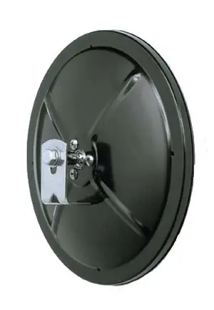 48500  -  5" Black Convex Mirror Reduces Blind Spots. L-Bracket Included 1