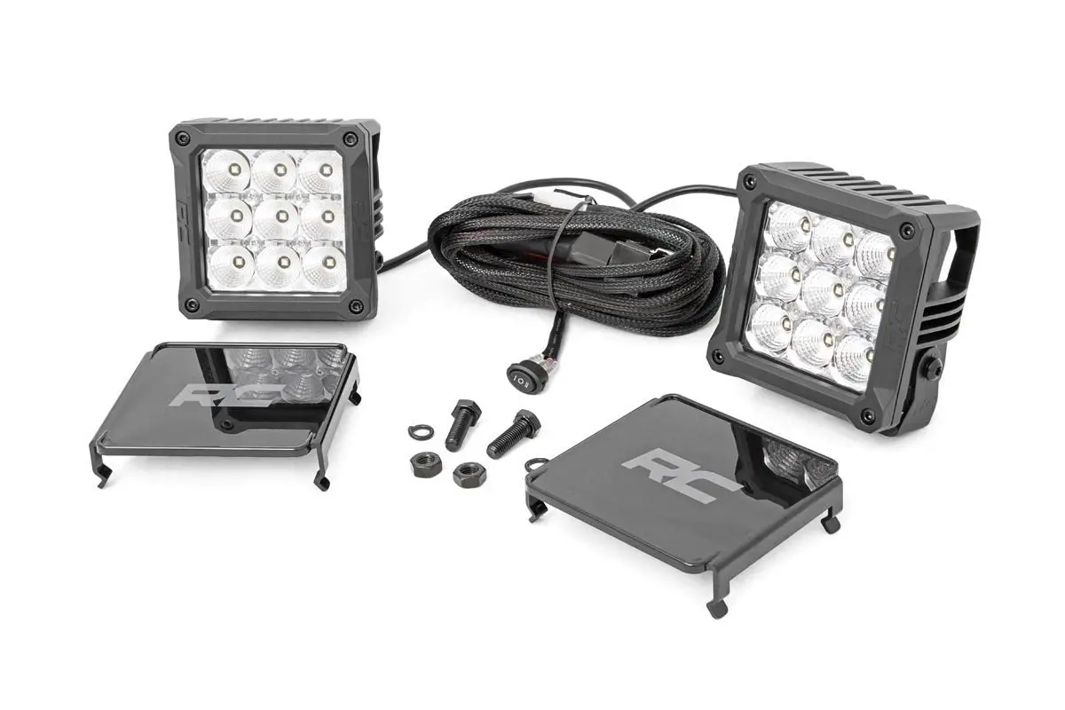 70905Drl  -  4 Inch Chrome Series Led Light Pods - Square - White Drl - Pair 1