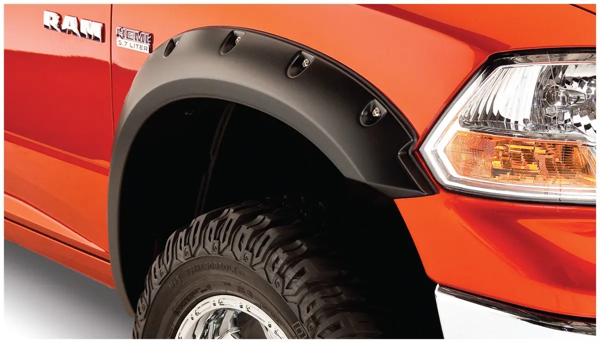50037-02  -  Pocket/Rivet Style Fender Flares Black Smooth Finish 2-Piece Front 1