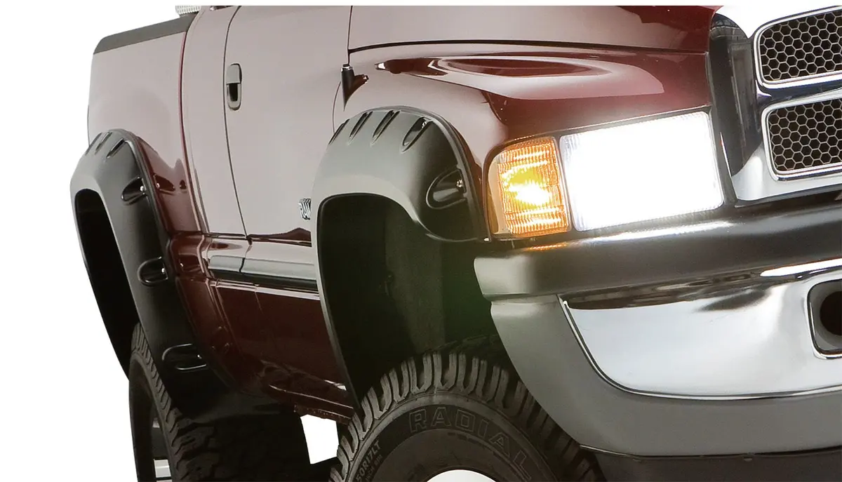 50907-02  -  Pocket/Rivet Style Fender Flares Black Smooth Finish 4-Piece Set 1