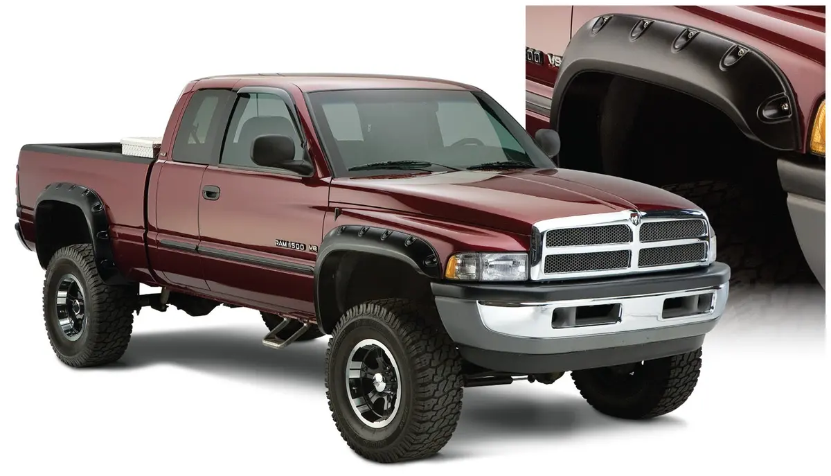 50908-02  -  Pocket/Rivet Style Fender Flares Black Smooth Finish 4-Piece Set 1