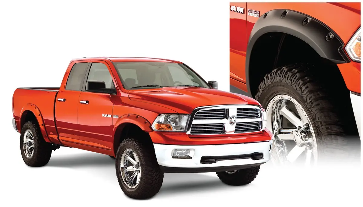 50911-02  -  Pocket/Rivet Style Fender Flares Black Smooth Finish 4-Piece Set 1