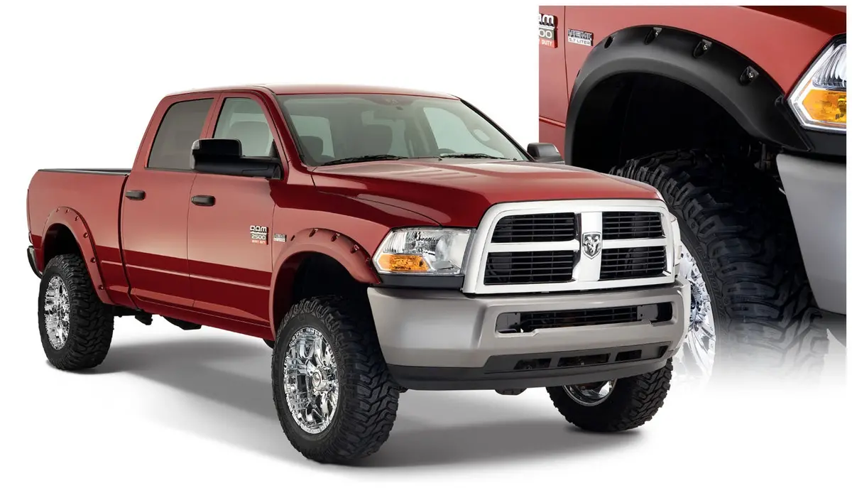 50919-02  -  Pocket/Rivet Style Fender Flares Black Smooth Finish 4-Piece Set 1