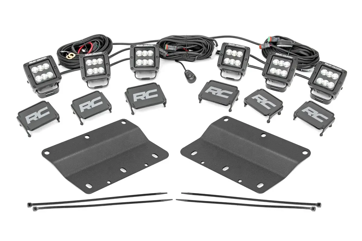 51085  -  Led Light Kit - Fog Mount - Triple 2" Black Pair - Spot - Ford Bronco (21-25) 1