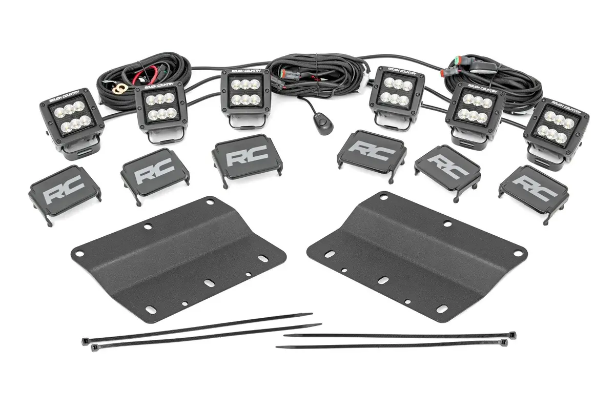 51086  -  Led Light Kit - Fog Mount - Triple 2" Black Pair - Flood - Ford Bronco (21-25) 1