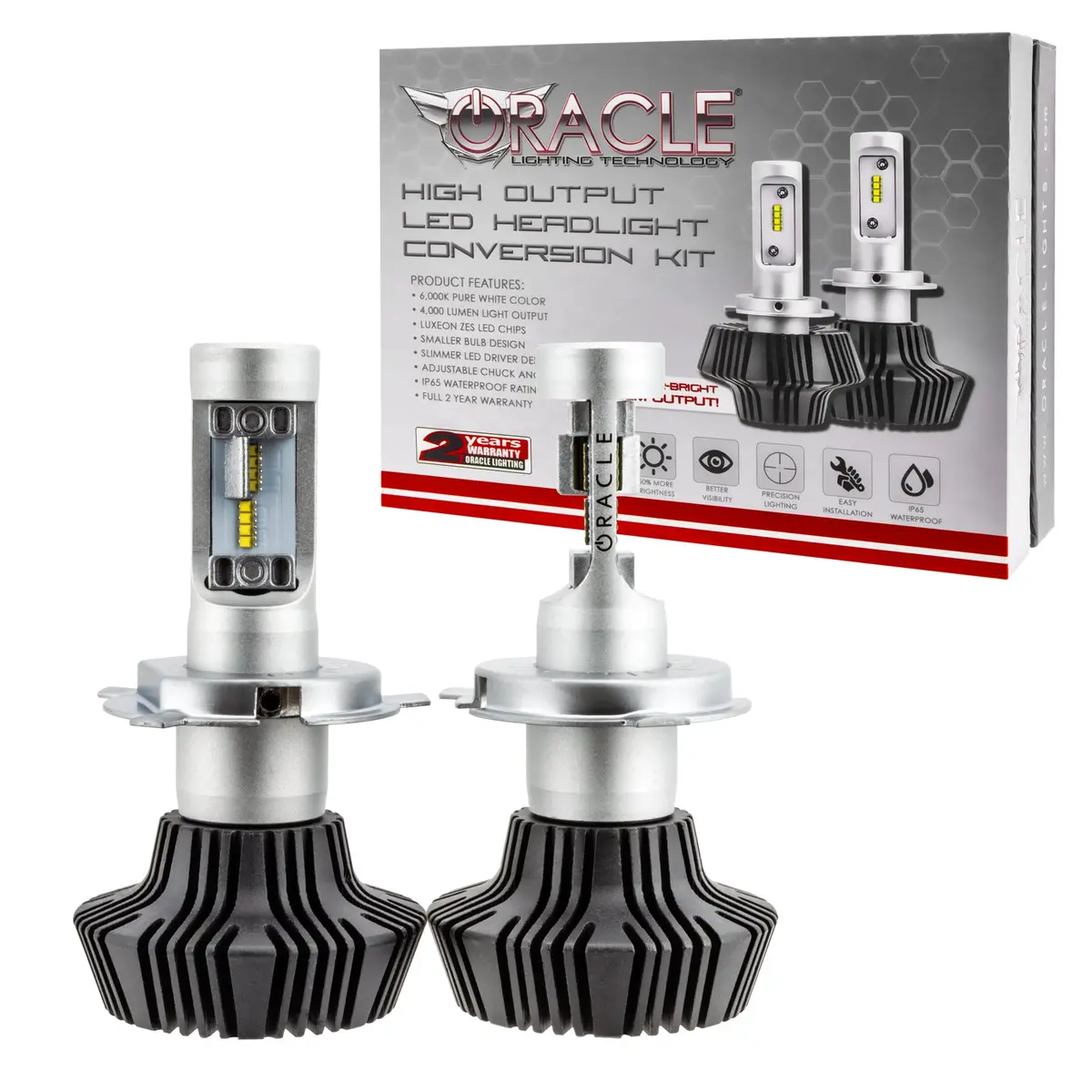 5231-001  -  Oracle Lighting H4 4,000+ Lumen Led Headlight Bulbs (Pair) 1