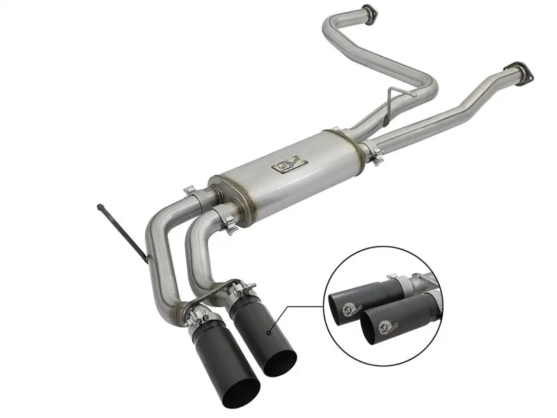 Afe Power Rebel Series 2-1/2In 409 Ss Cat Back Exhaust W/ Black Tips 16-17 Nissan Titan V8 5.6L 1