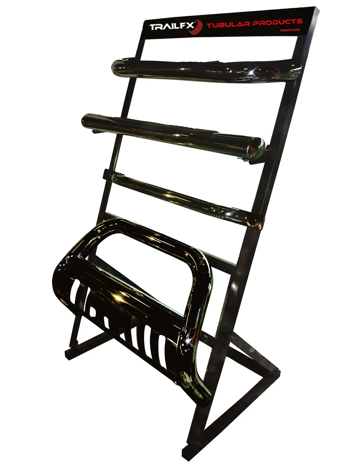 Wd1000b2  -  Oval Side Bar Display For 4, 5 And 6 Inch Nerf Bars Powder Coated Black Steel 1