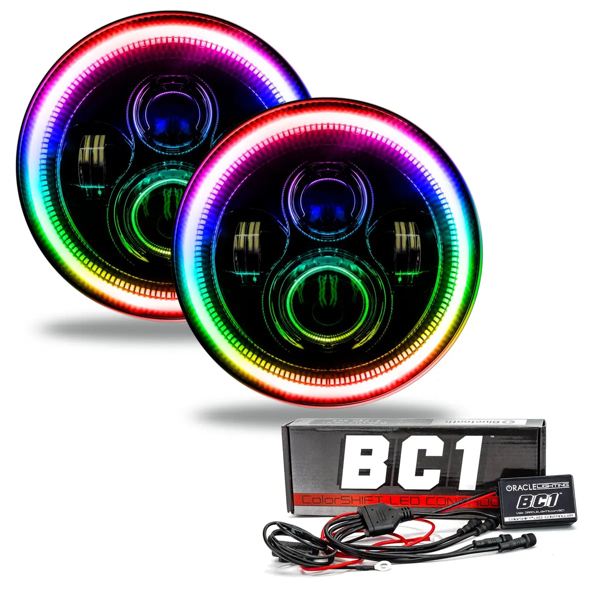 5769-335  -  Oracle Lighting 7" High Powered Led Headlights - Black Bezel 1
