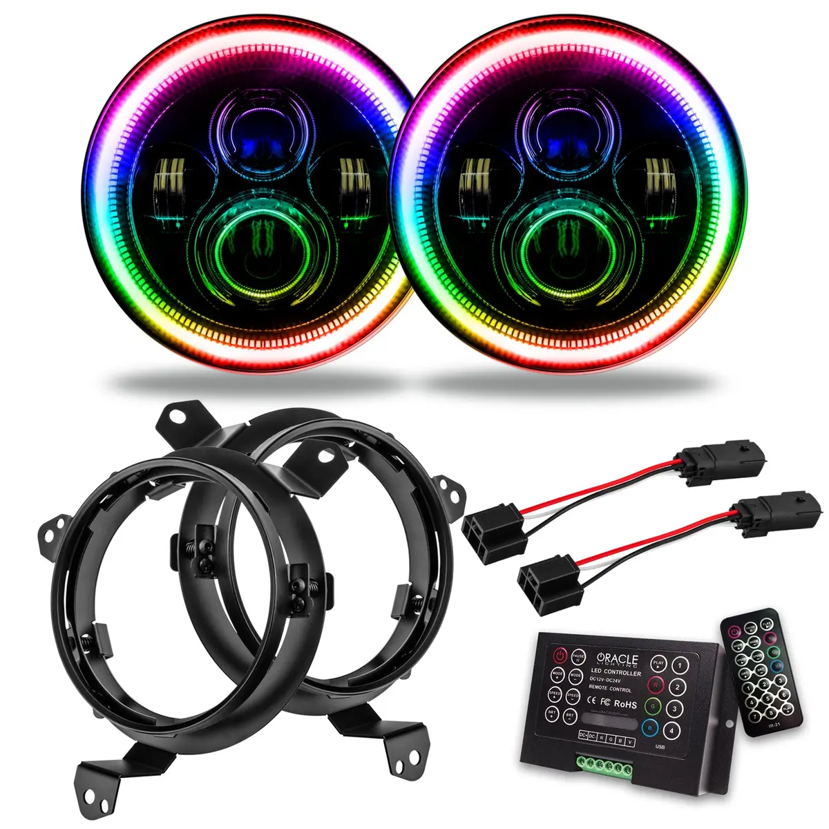 5769J-333  -  7 In. High Powered Led Headlights, Colorshift(Tm) 2.0, Pair 1