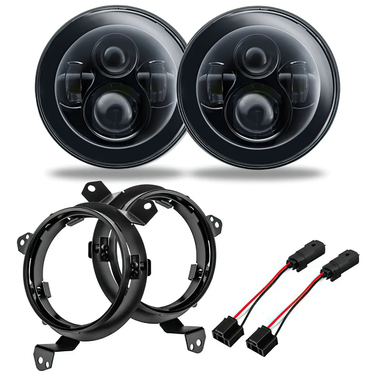 5769J-504  -  7 In. High Powered Led Headlights, No Halo, Pair 1