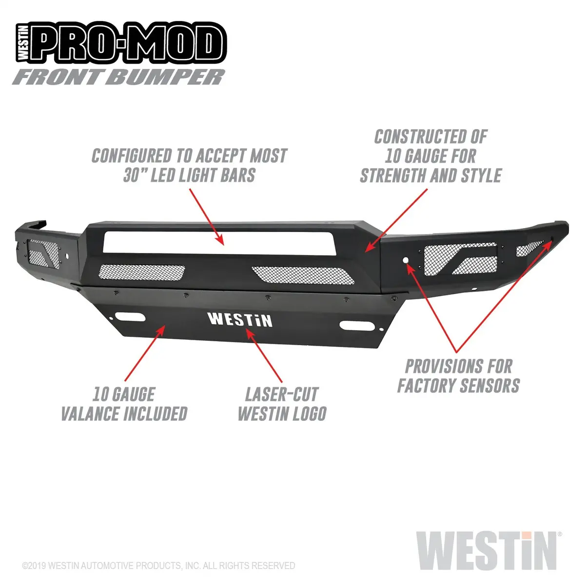 58-41005  -  Pro-Mod Front Bumper; Textured Black; 1
