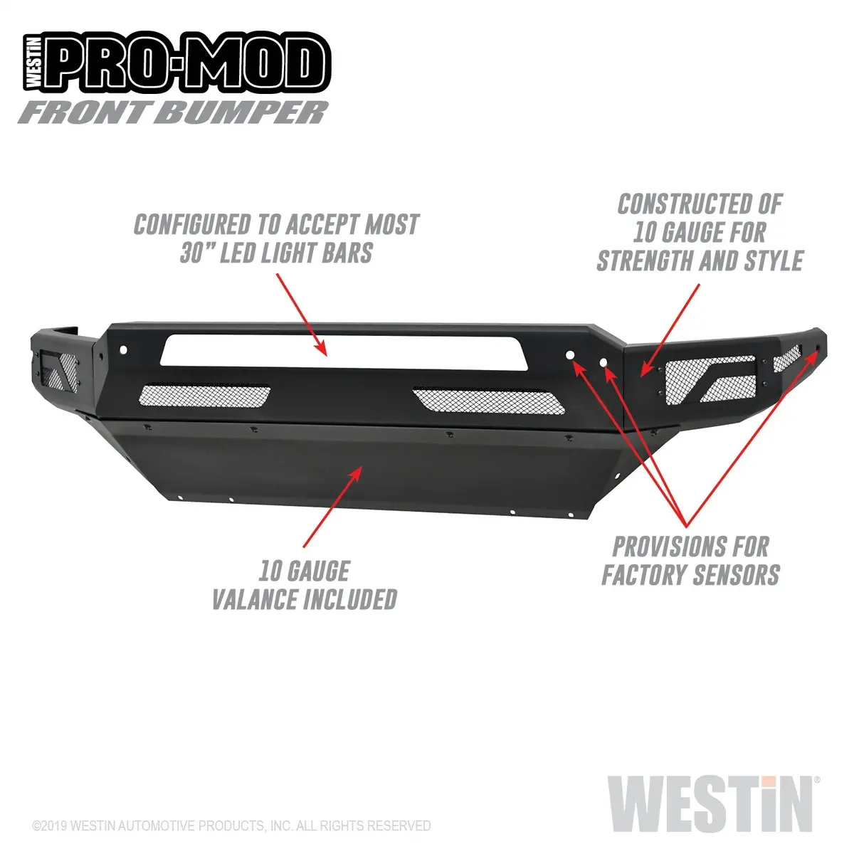 58-41025  -  Pro-Mod Front Bumper; Textured Black; 1