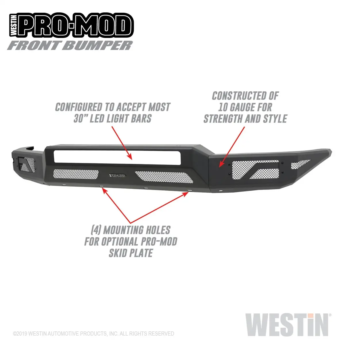58-41035  -  Pro-Mod Front Bumper; Textured Black; 1