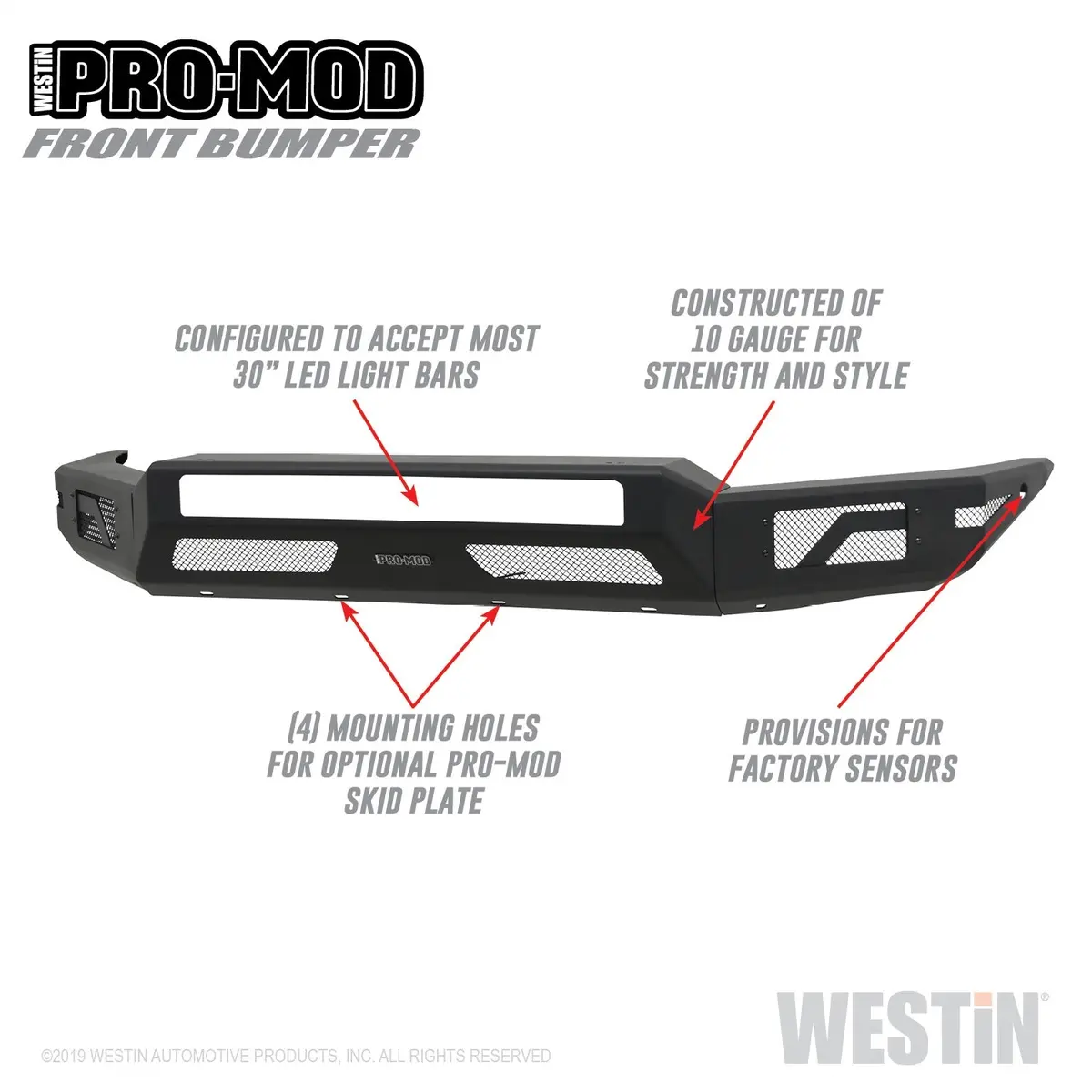 58-41045  -  Pro-Mod Front Bumper; Textured Black; 1
