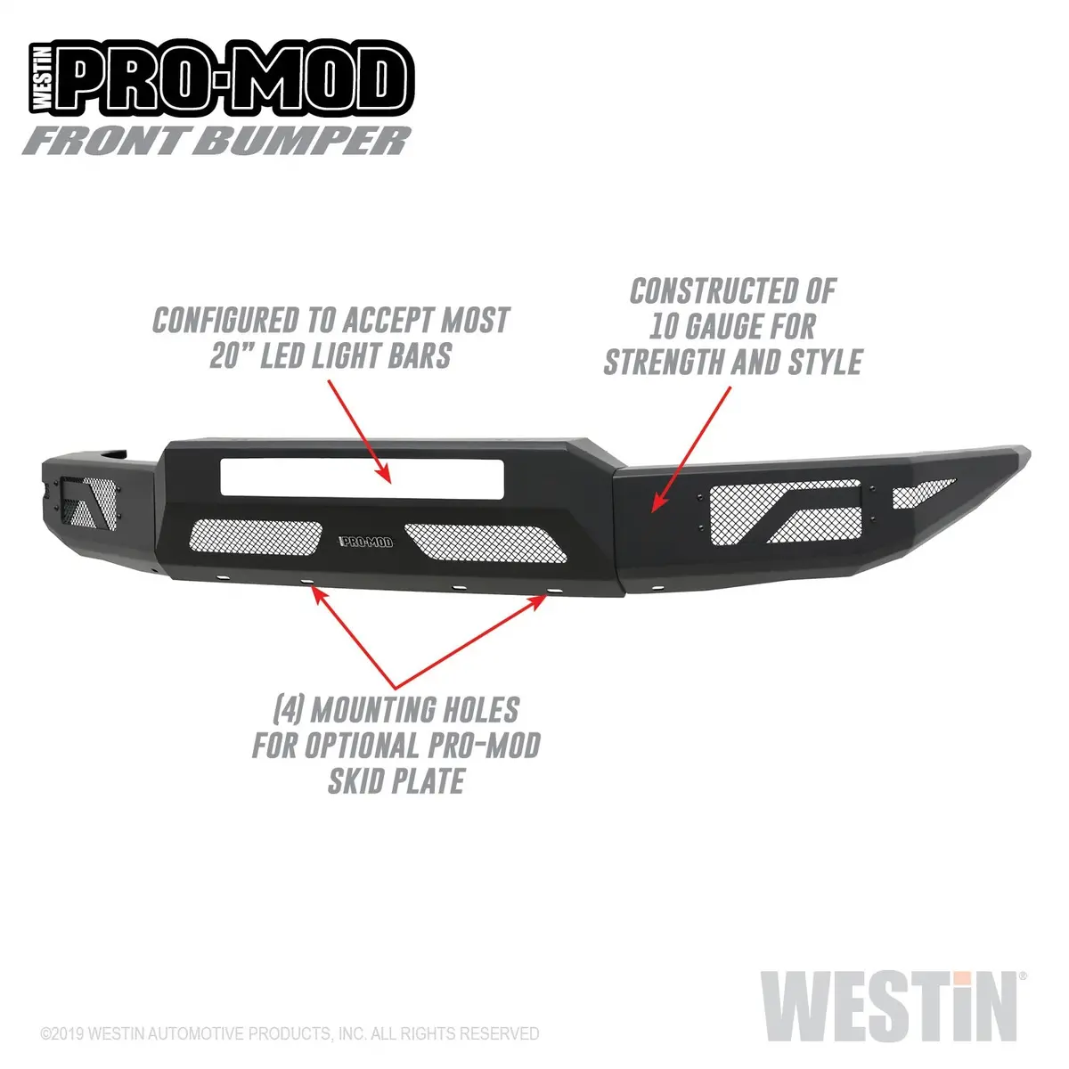 58-41055  -  Pro-Mod Front Bumper; Textured Black; 1