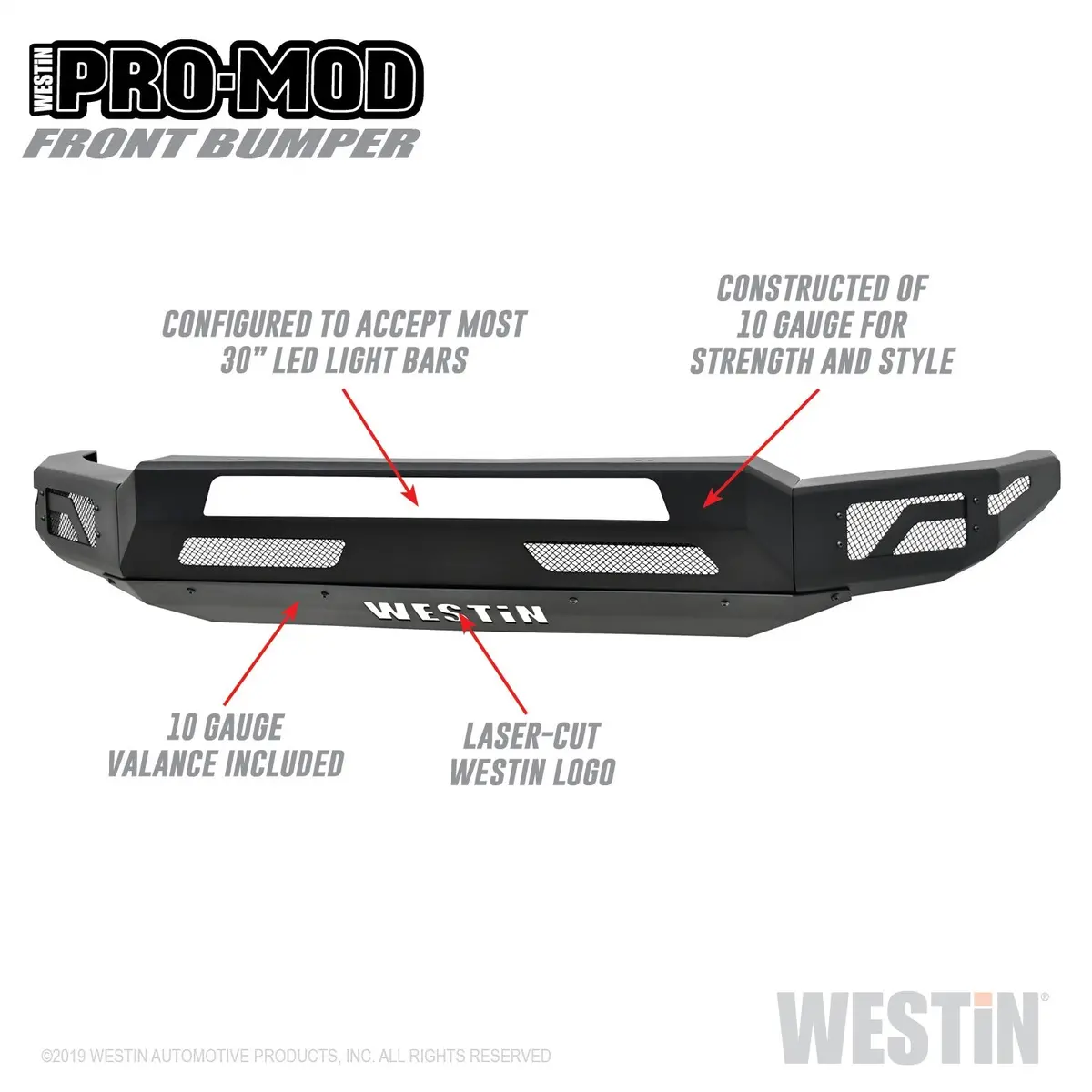 58-41065  -  Pro-Mod Front Bumper; Textured Black; 1