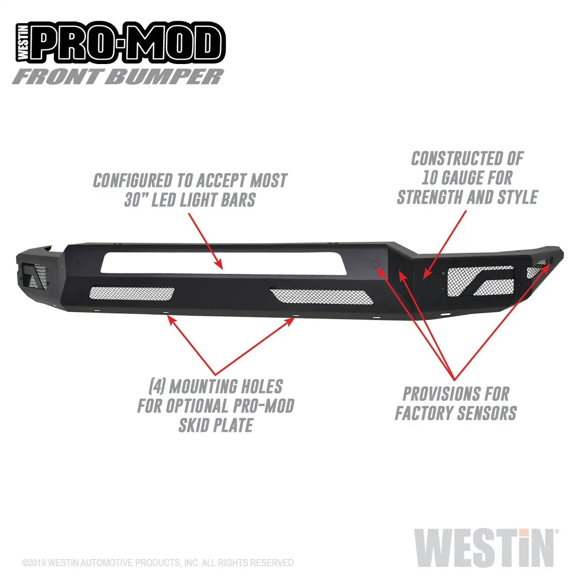 58-41075  -  Pro-Mod Front Bumper; Textured Black; 1