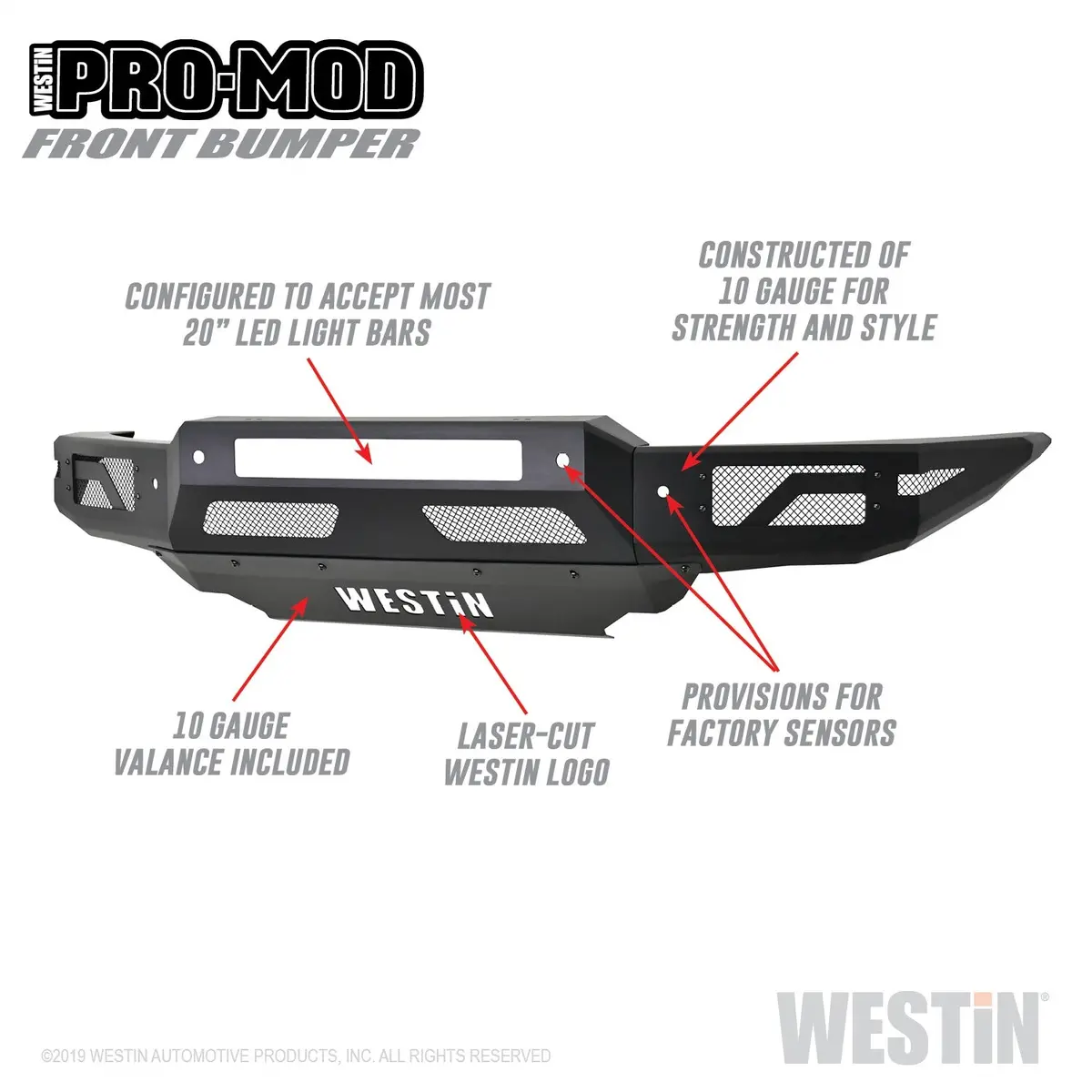 58-41085  -  Pro-Mod Front Bumper; Textured Black; 1