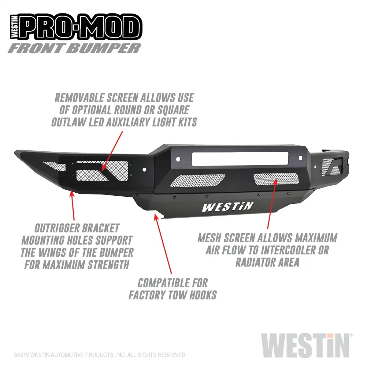 58-41085 - Pro-Mod Front Bumper; Textured Black; 2