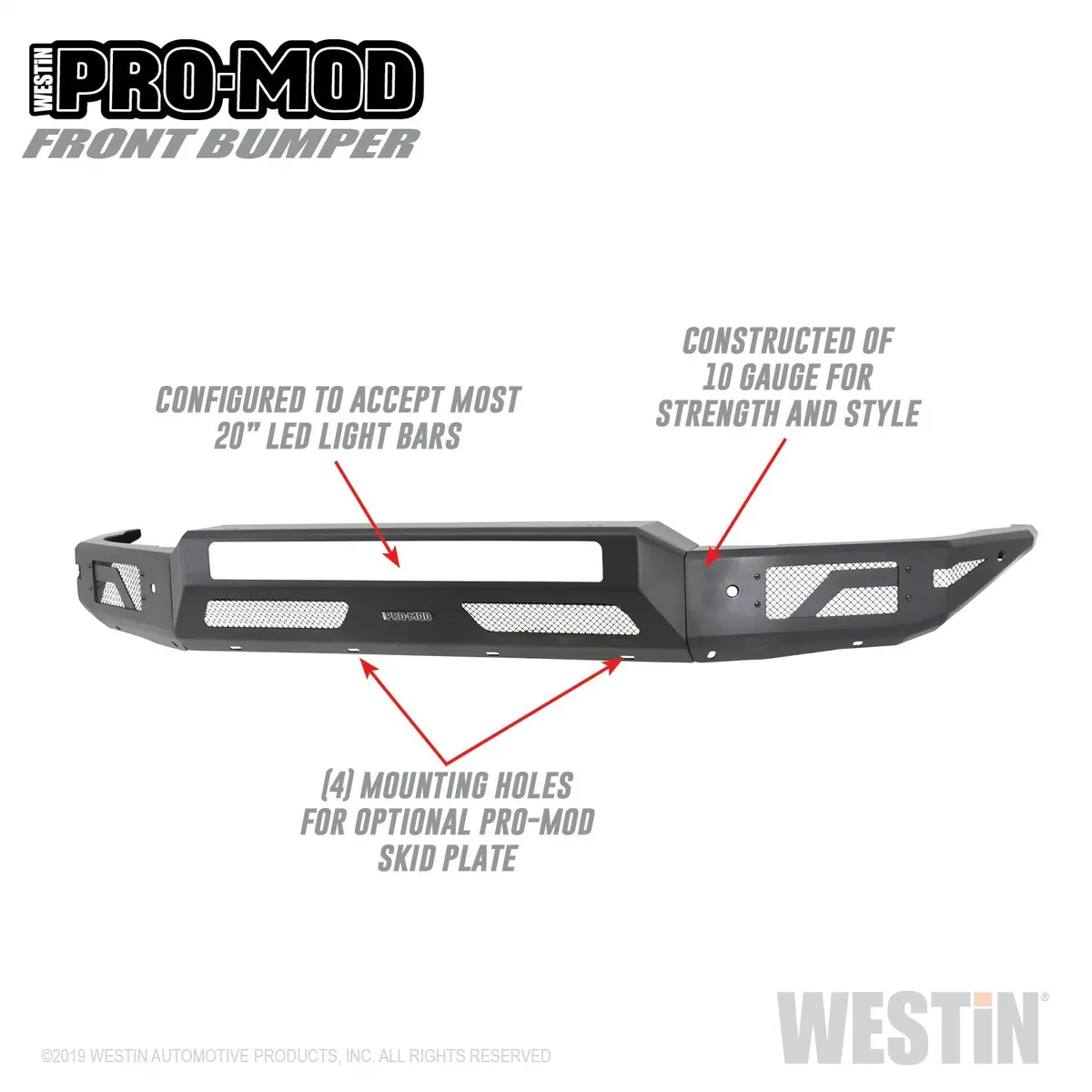 58-41165  -  Pro-Mod Front Bumper; Textured Black; 1