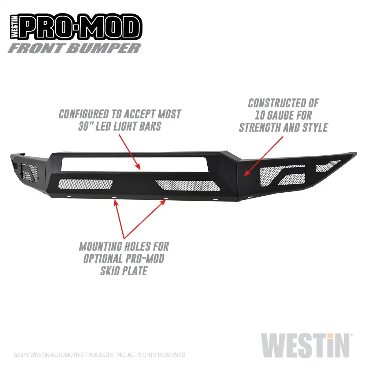 58-41175  -  Pro-Mod Front Bumper; Textured Black; 1