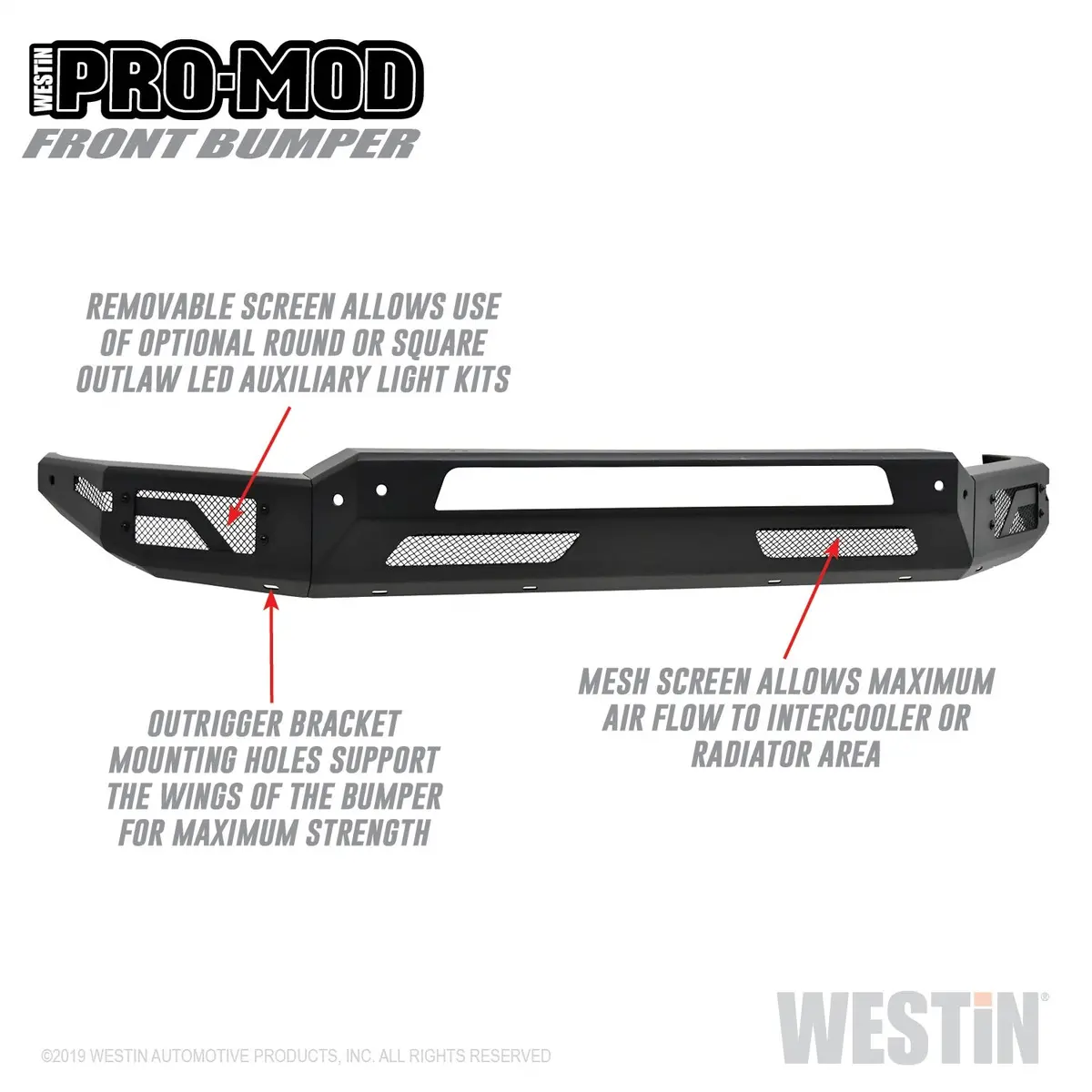 58-41195  -  Pro-Mod Front Bumper; Textured Black; 1